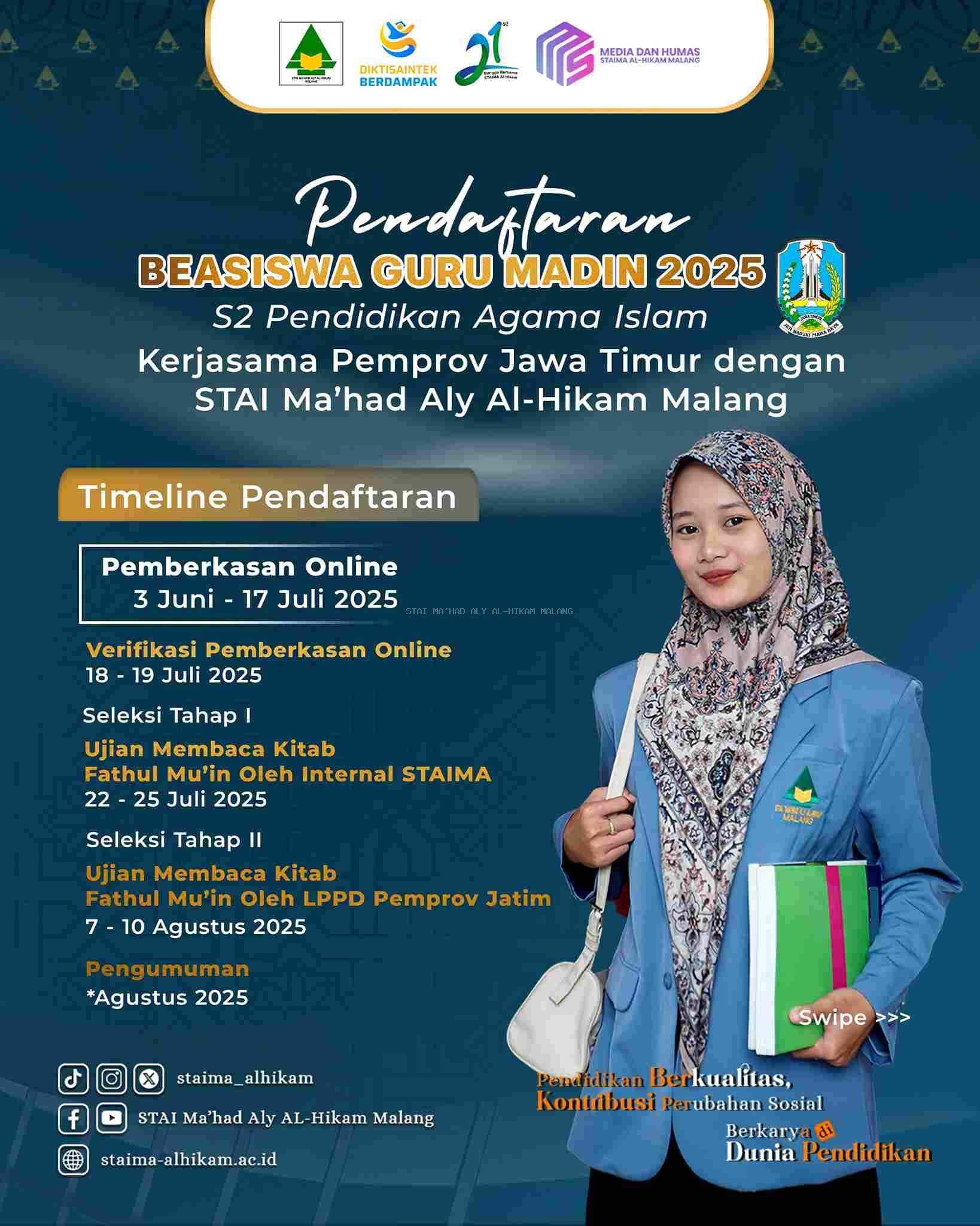 Beasiswa S2 Guru MADIN 2025 STAIMA Al-Hikam Malang Resmi Dibuka!