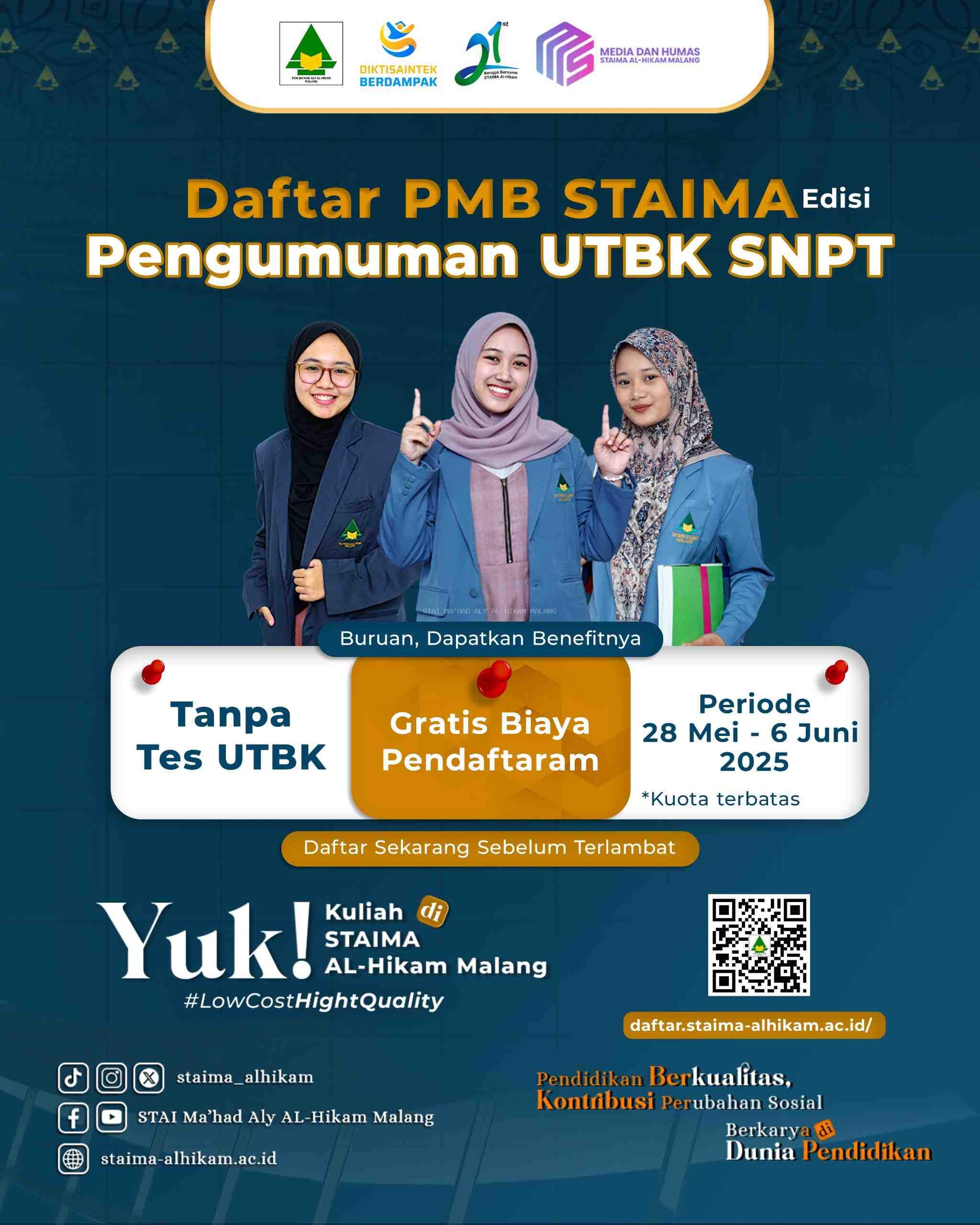 Belum Lulus di UTBK SNBT 2025, STAIMA Al-Hikam Malang Punya Kabar Gembira untukmu!