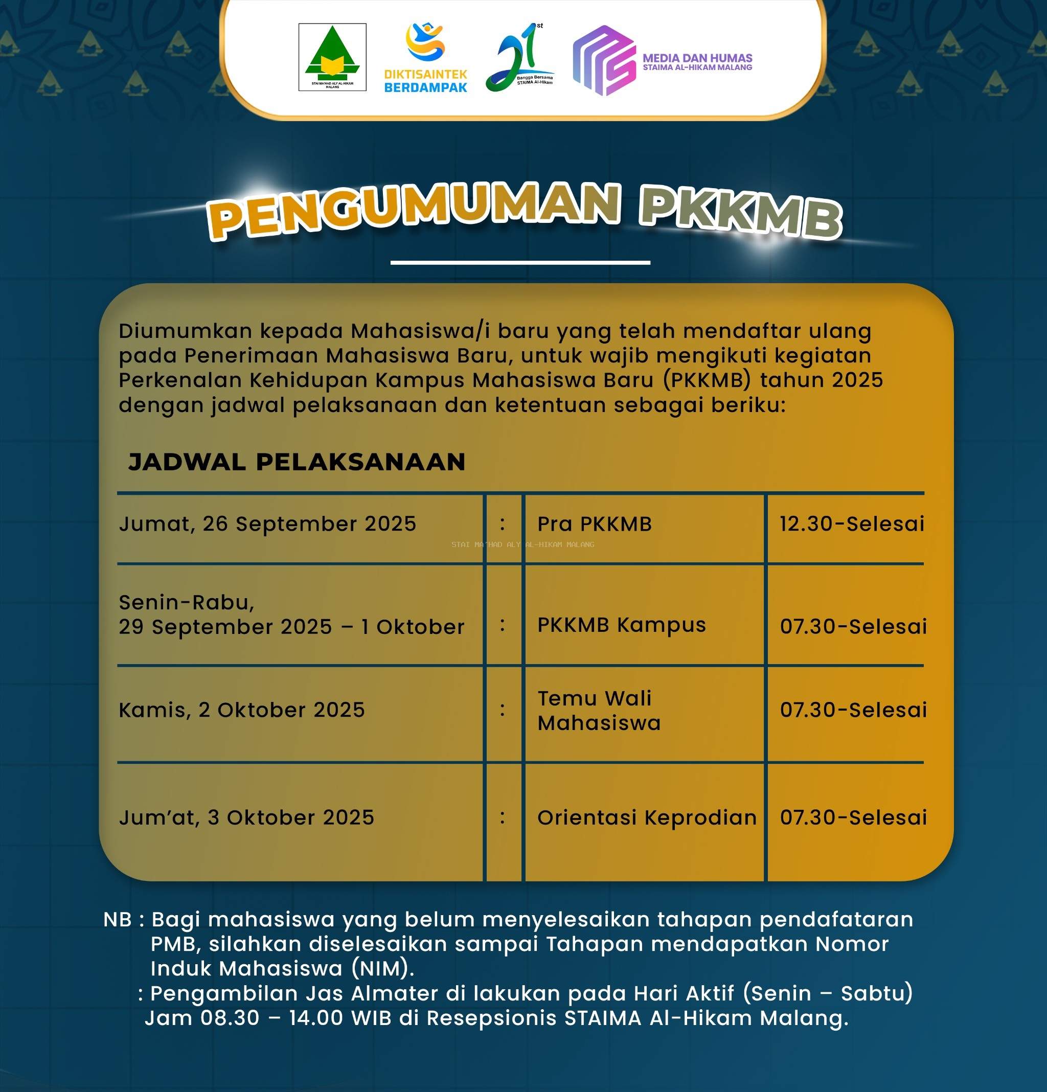 STAIMA Al-Hikam Gelar PKKMB 2025 untuk Sambut Mahasiswa Baru